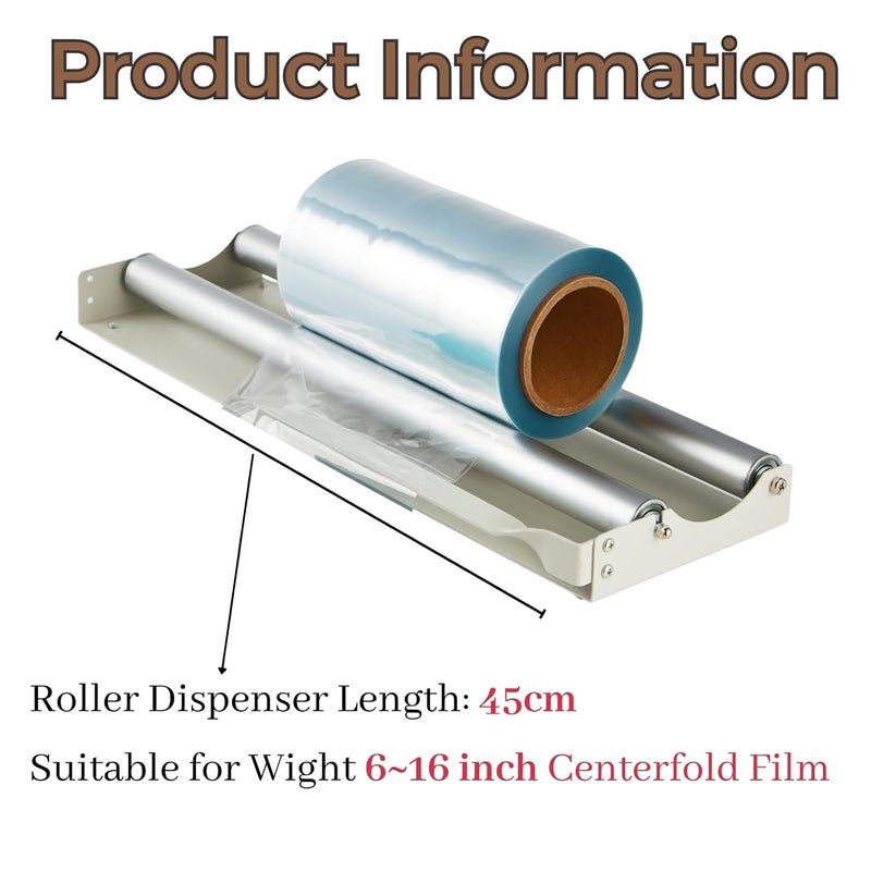 WEIWEI PACKAGING Store Weiwei - 45cm Desktop Shrink Wrap Film Roller Dispenser – Fits Up to 18” Rolls, Perfect Match with Heat Sealer - Image 2